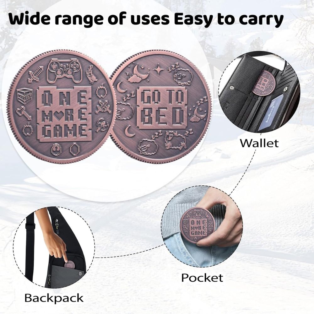 LParkin Ultimate Gamer Gift for Men - Double Sided Decision Maker Coin for Boyfriend, Husband & Gamers | Stress-Relieving Gaming Accessories for Birthday, Christmas & Valentines Day