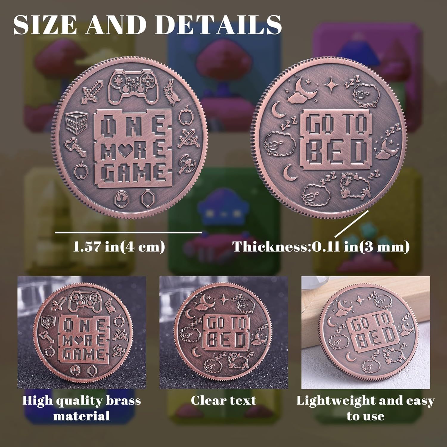 LParkin Ultimate Gamer Gift for Men - Double Sided Decision Maker Coin for Boyfriend, Husband & Gamers | Stress-Relieving Gaming Accessories for Birthday, Christmas & Valentines Day