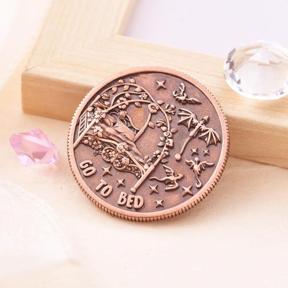 LParkin Just One More Chapter Coin Gamer Bookish Gifts for Book Lovers - Unique Book Coin Flip Book Merch & Bookish Coins Presents for Reader Women, Decision Maker Idea (one More Chapter - Dragons)
