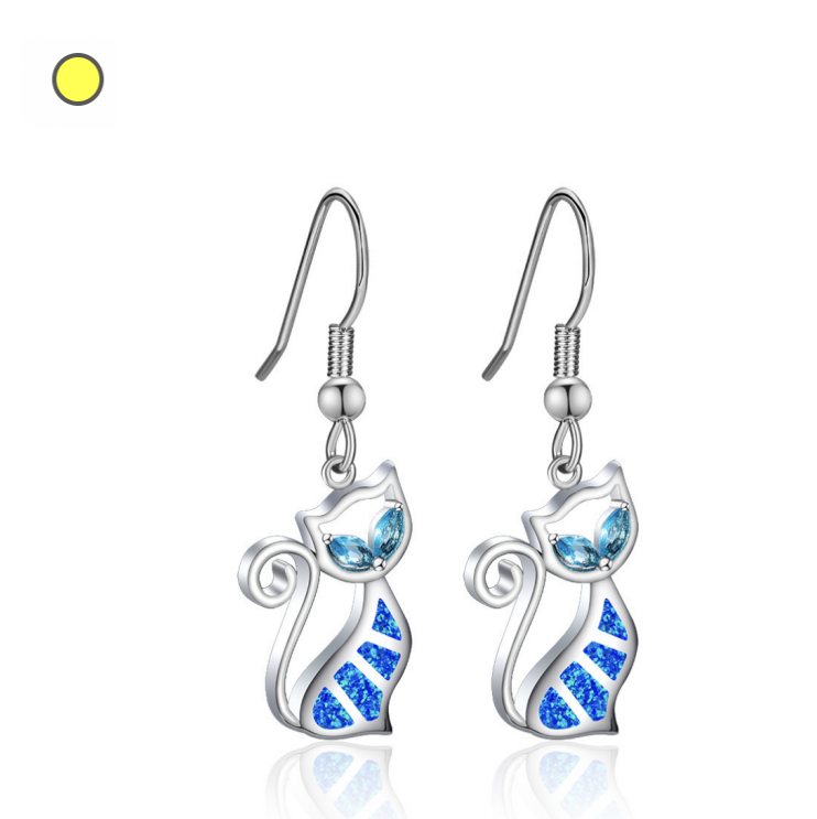 blue stone and blue opal earring  (No.22OPE0164,  4.3g)