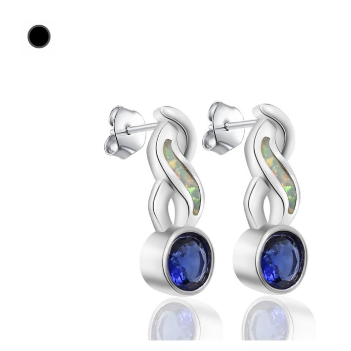 s925 silver infinity opal earring  (No.22OPE0174,  3.0g)