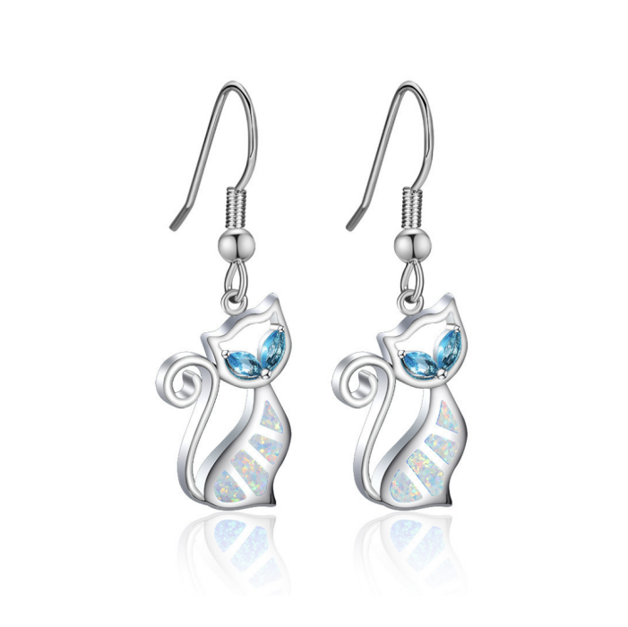blue stone and blue opal earring  (No.22OPE0164,  4.3g)