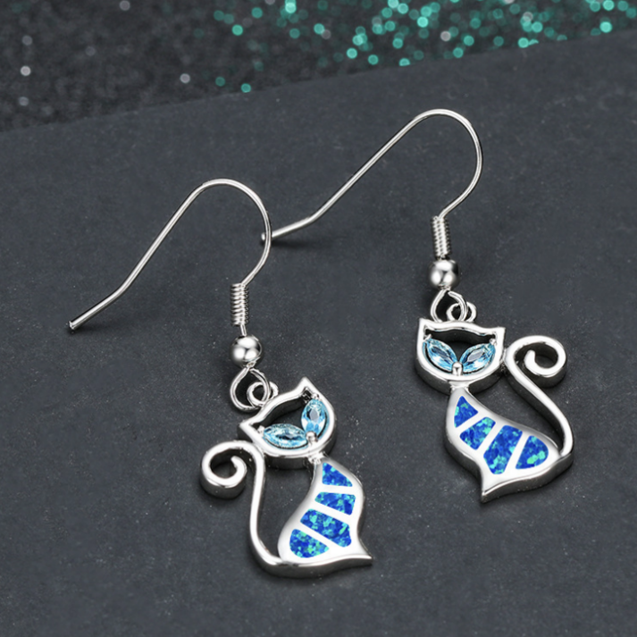 blue stone and blue opal earring  (No.22OPE0164,  4.3g)