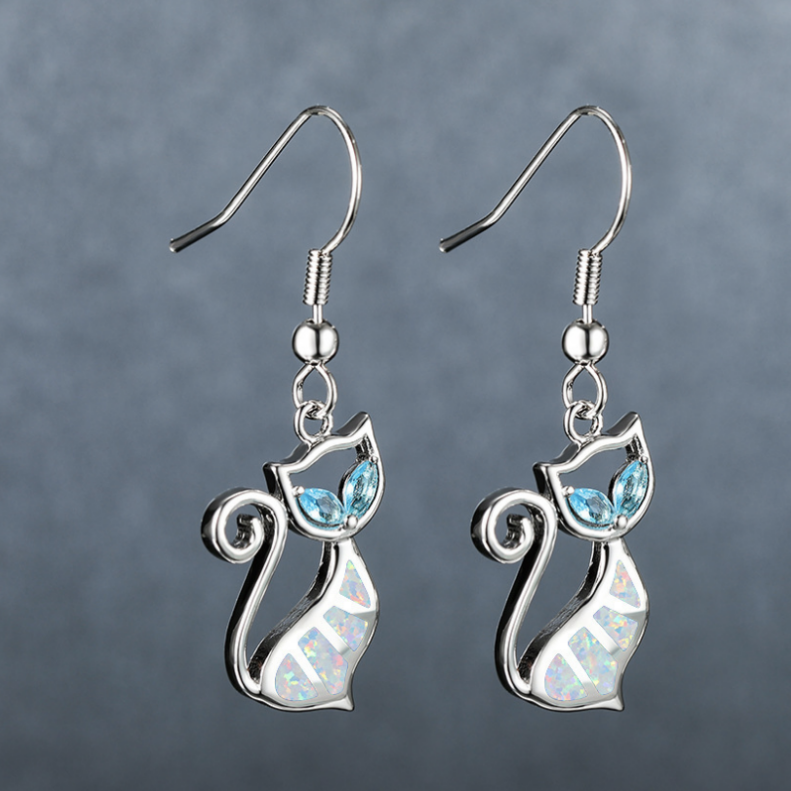 blue stone and blue opal earring  (No.22OPE0164,  4.3g)