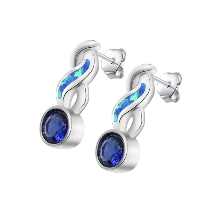 s925 silver infinity opal earring  (No.22OPE0174,  3.0g)
