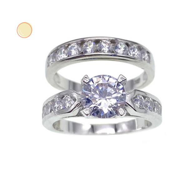 Main stone rings, Marriage Rings, Double Rings ( No. XR0041-R12, 5.3G)