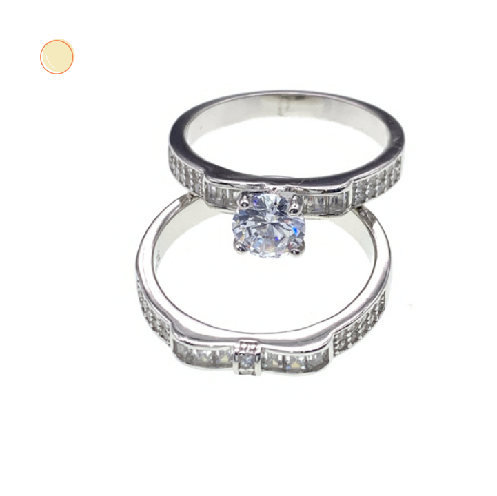 Main stone rings, Marriage Rings, Double Rings ( No. XR0039-R12, 5.8G)