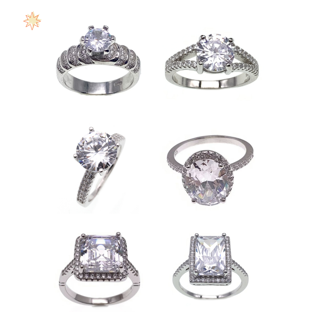 Main stone rings, marriage rings