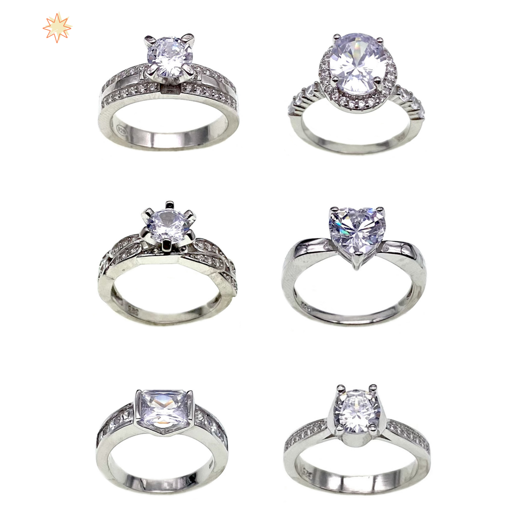 Main stone rings, marriage rings