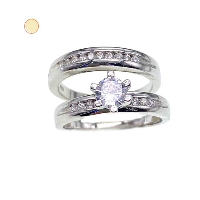 Main stone rings, Marriage Rings, Double Rings ( No. XR0043-R12, 5.5G)