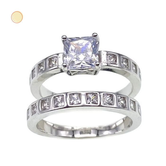 Main stone rings, Marriage Rings, Double Rings ( No. XR0038-R12, 5.6G)