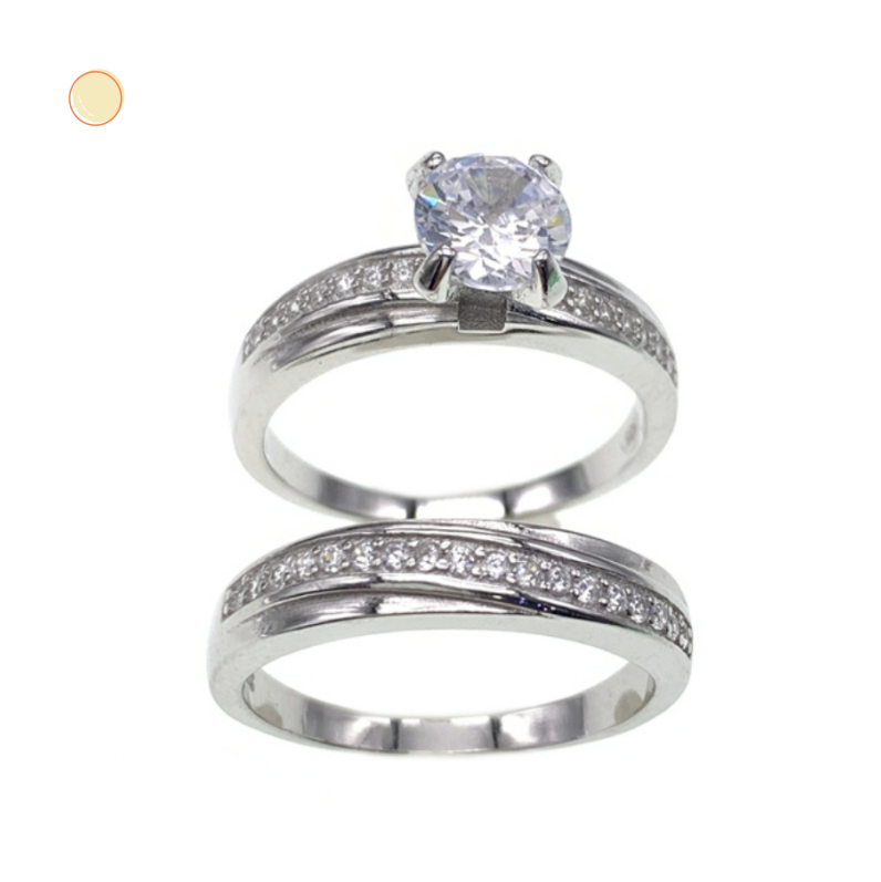 Main stone rings, Marriage Rings, Double Rings ( No. XR0042-R12, 5.3G)