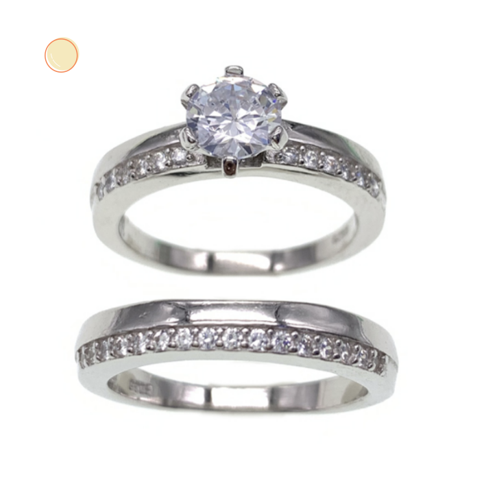 Main stone rings, Marriage Rings, Double Rings ( No. XR0040-R12, 5.2G)