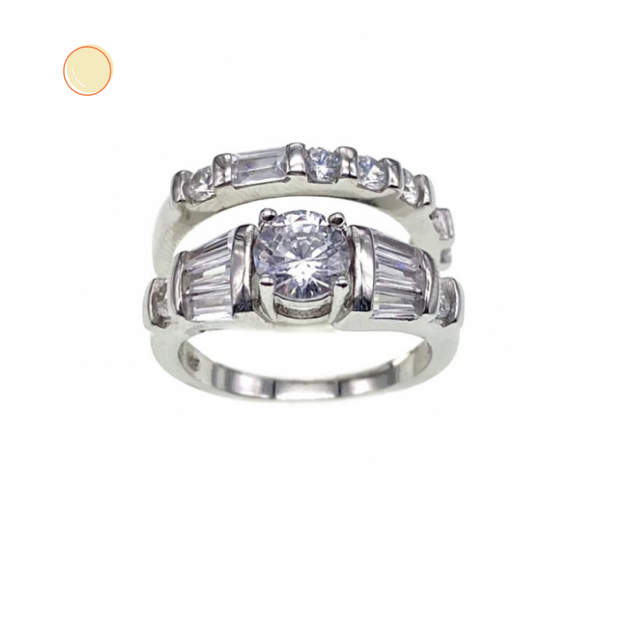 Main stone rings, Marriage Rings, Double Rings ( No. XR0045-R12, 6.3G)