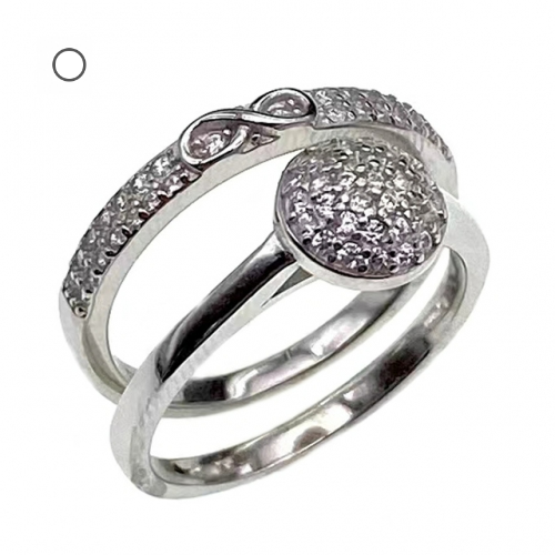 Solitaire Ring,double ring              ( No. XR0062-R12, 4.1G)