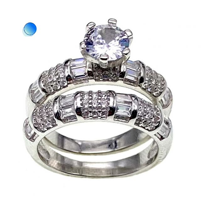 Solitaire Ring,double ring              ( No. XR0066-R12, 6.2G)