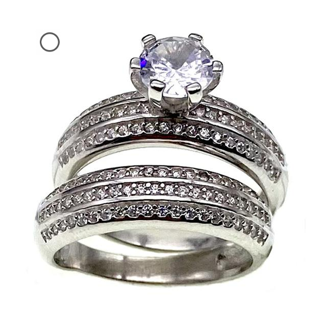 Solitaire Ring,double ring              ( No. XR0063-R12, 5.7G)
