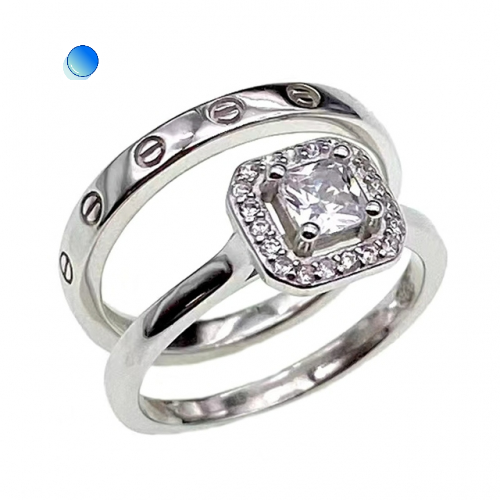 Solitaire Ring,double ring              ( No. XR0059-R12, 4.5G)