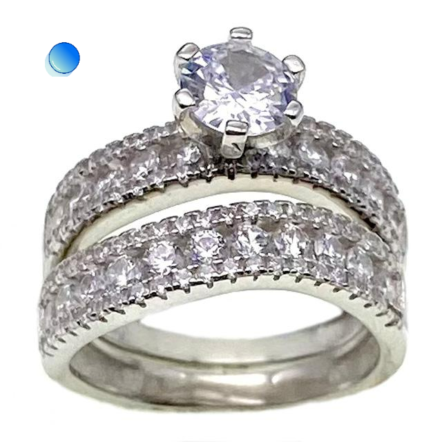Solitaire Ring,double ring              ( No. XR0065-R12, 5.8G)