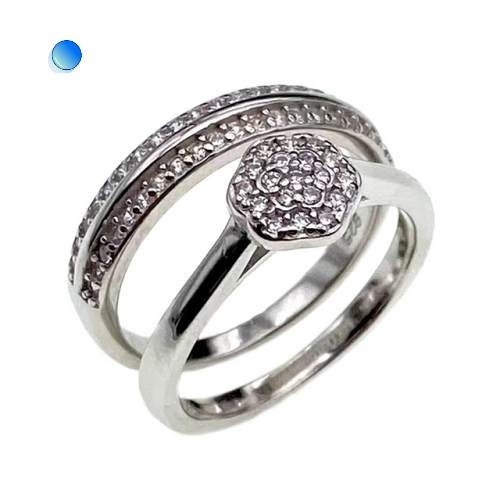 Solitaire Ring,double ring              ( No. XR0057-R12, 4.5G)
