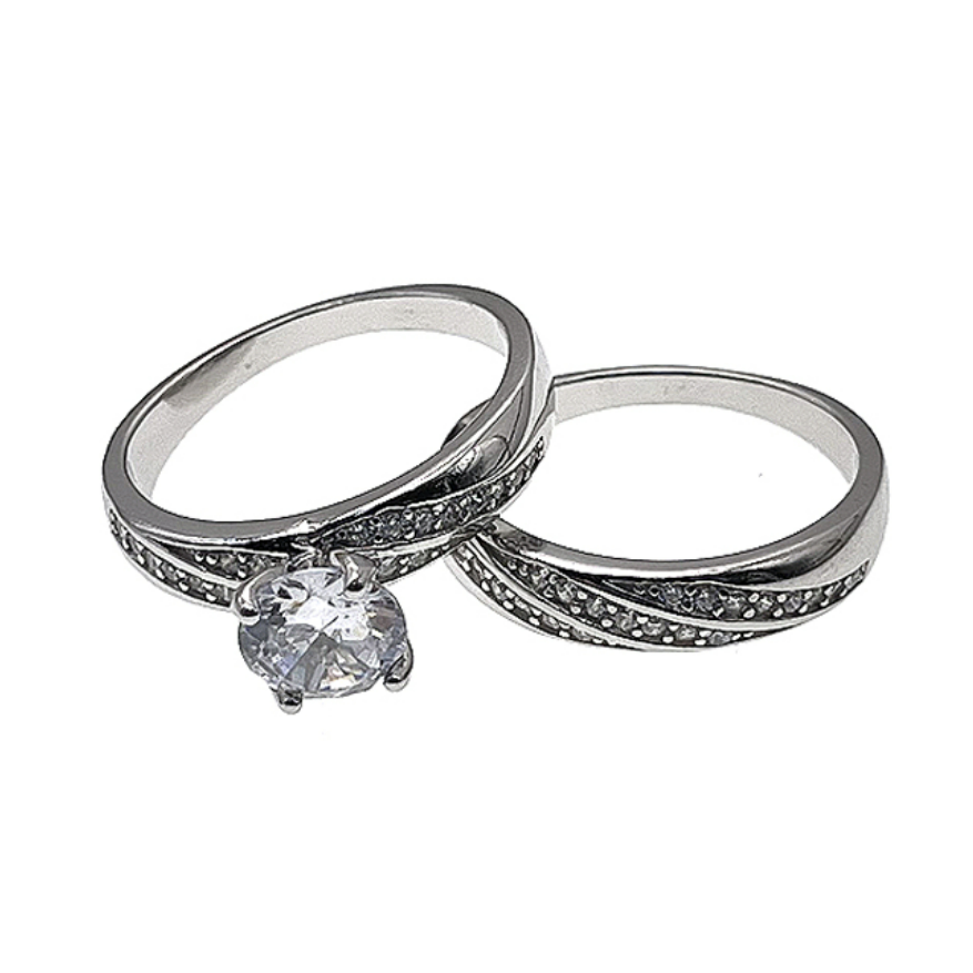 Solitaire Ring,double ring              ( No. XR0050-R12,  6.2G)