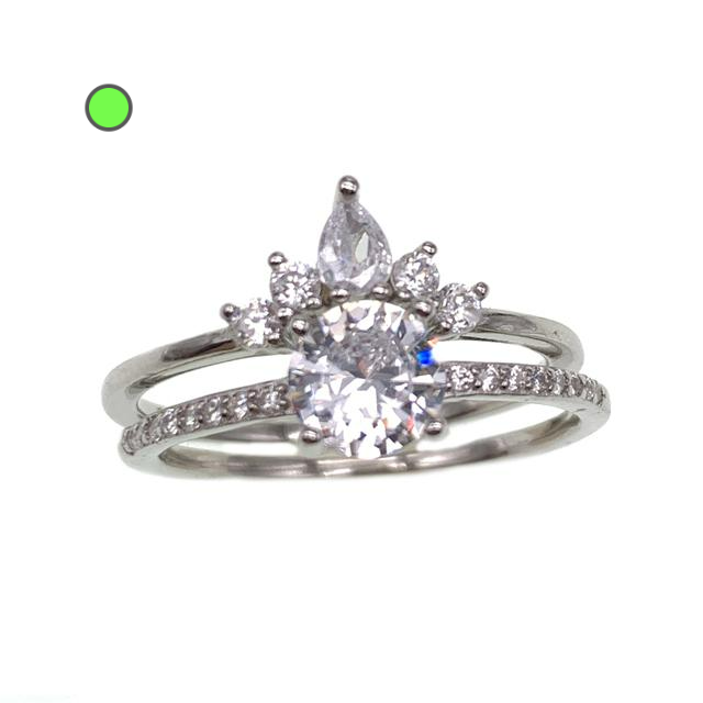 Solitaire Ring,double ring              ( No. XR0075-R12,  2.8G)