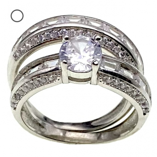Solitaire Ring,double ring              ( No. XR0067-R12, 5.6G)