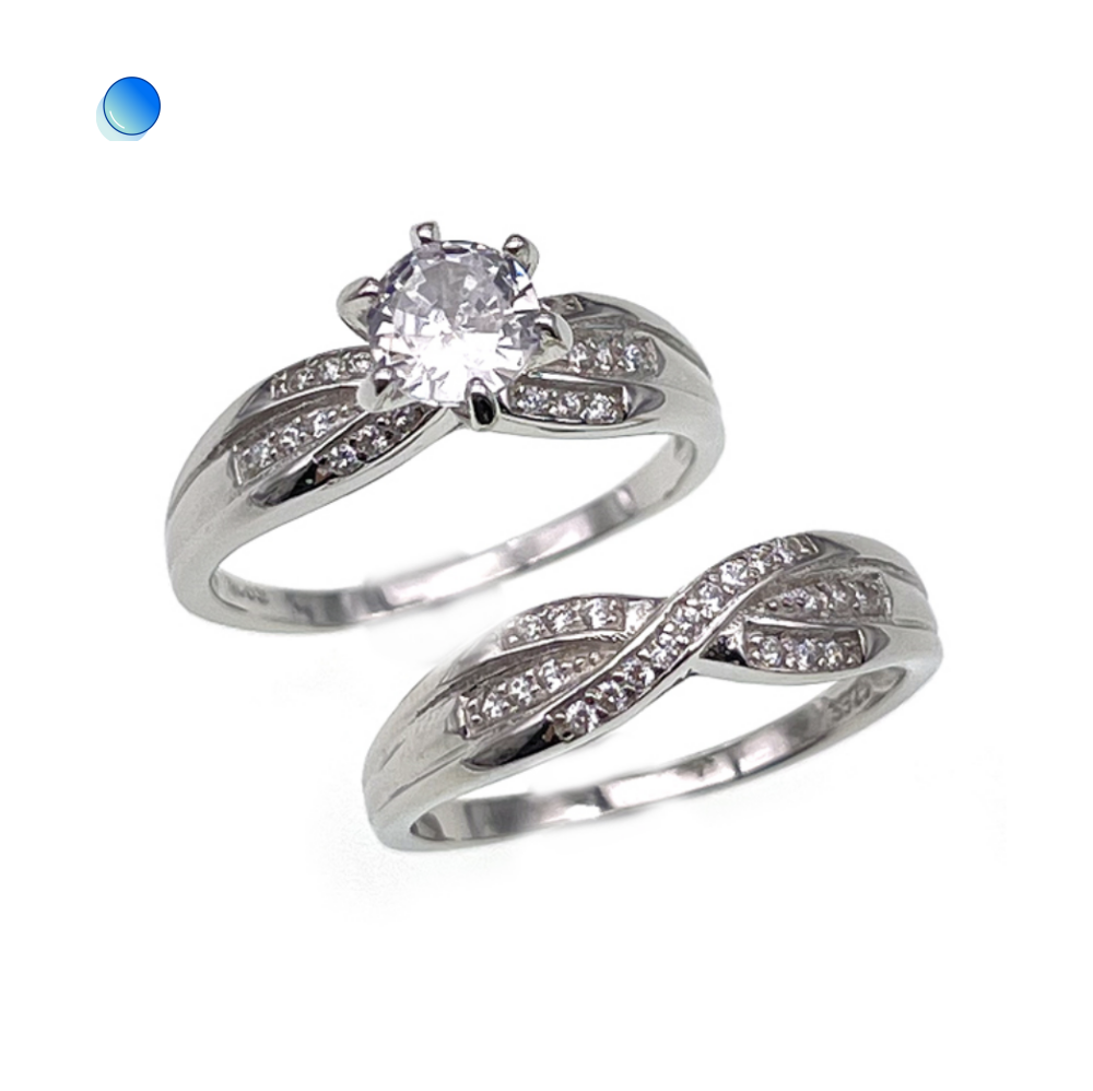 Solitaire Ring, double ring ( No. XR0055-R12, 5.6G)