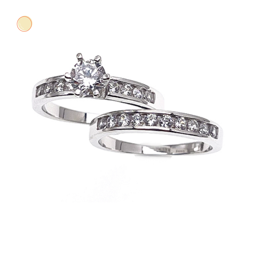 Solitaire Ring,double ring              ( No. XR0048-R12,  4.9G)