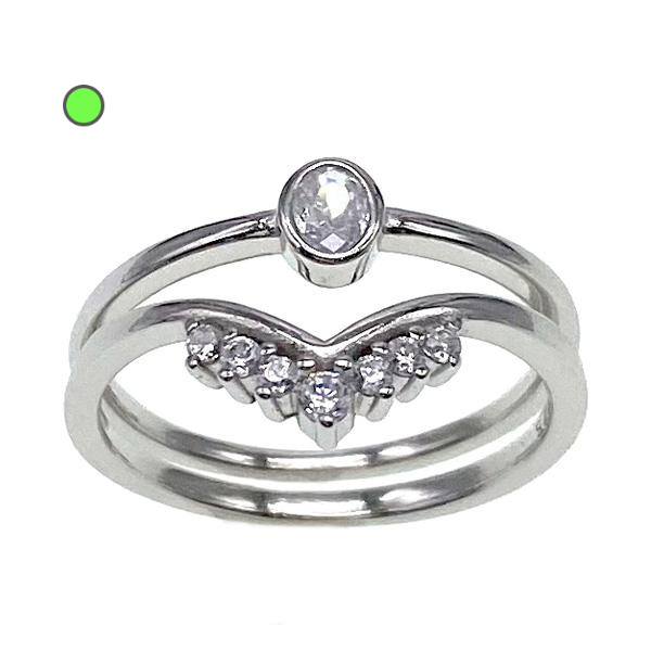 Solitaire Ring,double ring              ( No. XR0076-R12, 2.8G)
