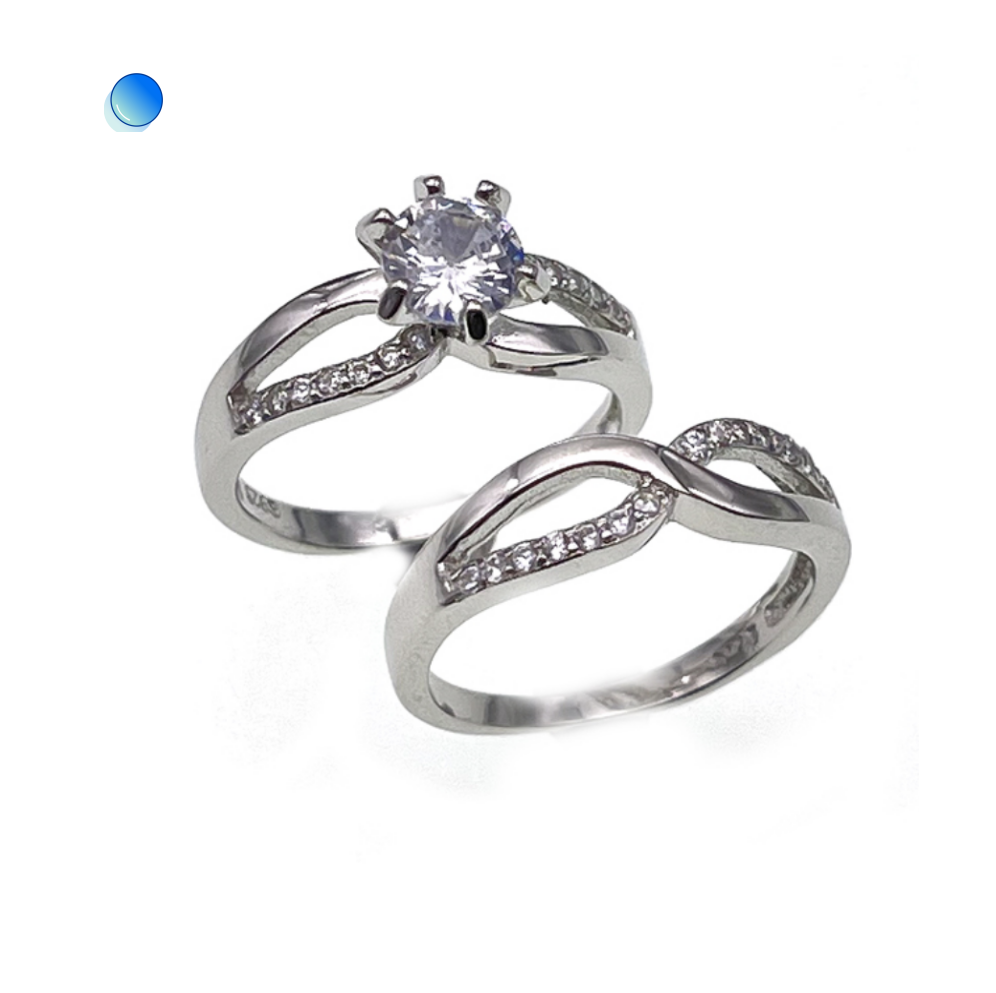 Solitaire Ring, double ring ( No. XR0056-R12, 4.4G)