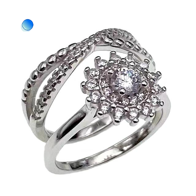 Solitaire Ring,double ring              ( No. XR0058-R12, 4.9G)