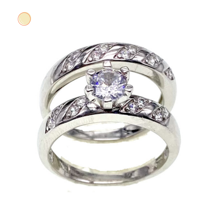 Solitaire Ring,double ring              ( No. XR0047-R12,  5.2G)