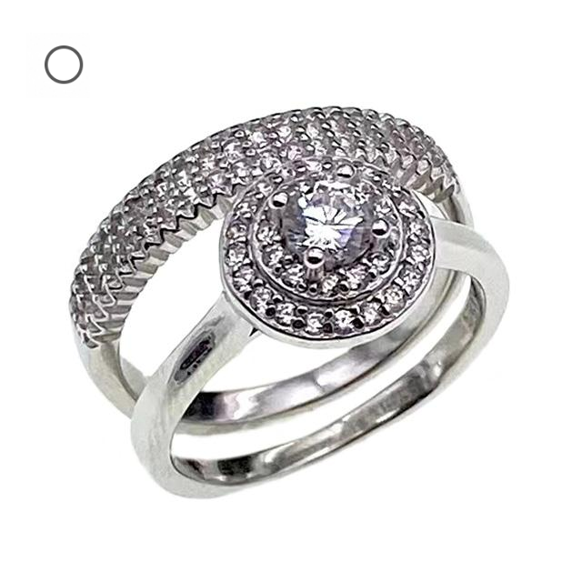 Solitaire Ring,double ring              ( No. XR0061-R12,  4.6G)