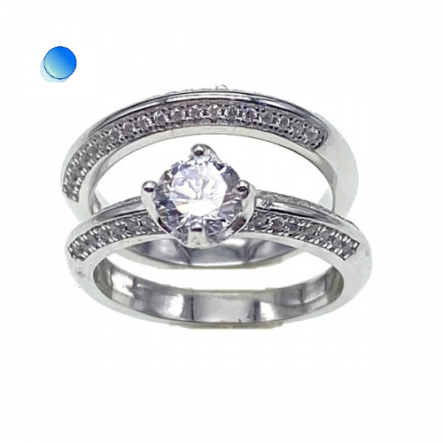 Solitaire Ring,double ring              ( No. XR0084-R12, 5.7G)