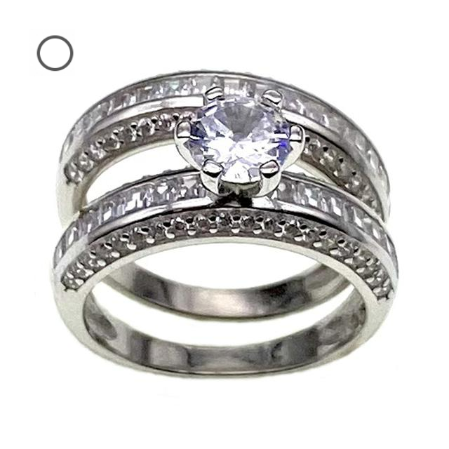 Solitaire Ring,double ring              ( No. XR0069-R12,  6.2G)