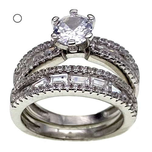 Solitaire Ring,double ring              ( No. XR0064-R12, 5.8G)