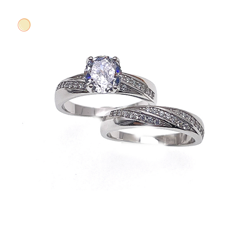 Solitaire Ring,double ring              ( No. XR0050-R12,  6.2G)