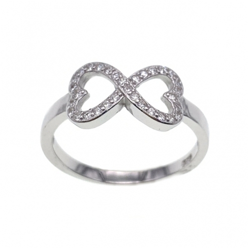 Heart Ring, infinity ring,two heart ring for lady