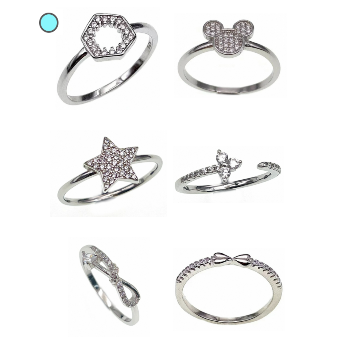 Heart Ring, infinity ring,miny ring, star ring