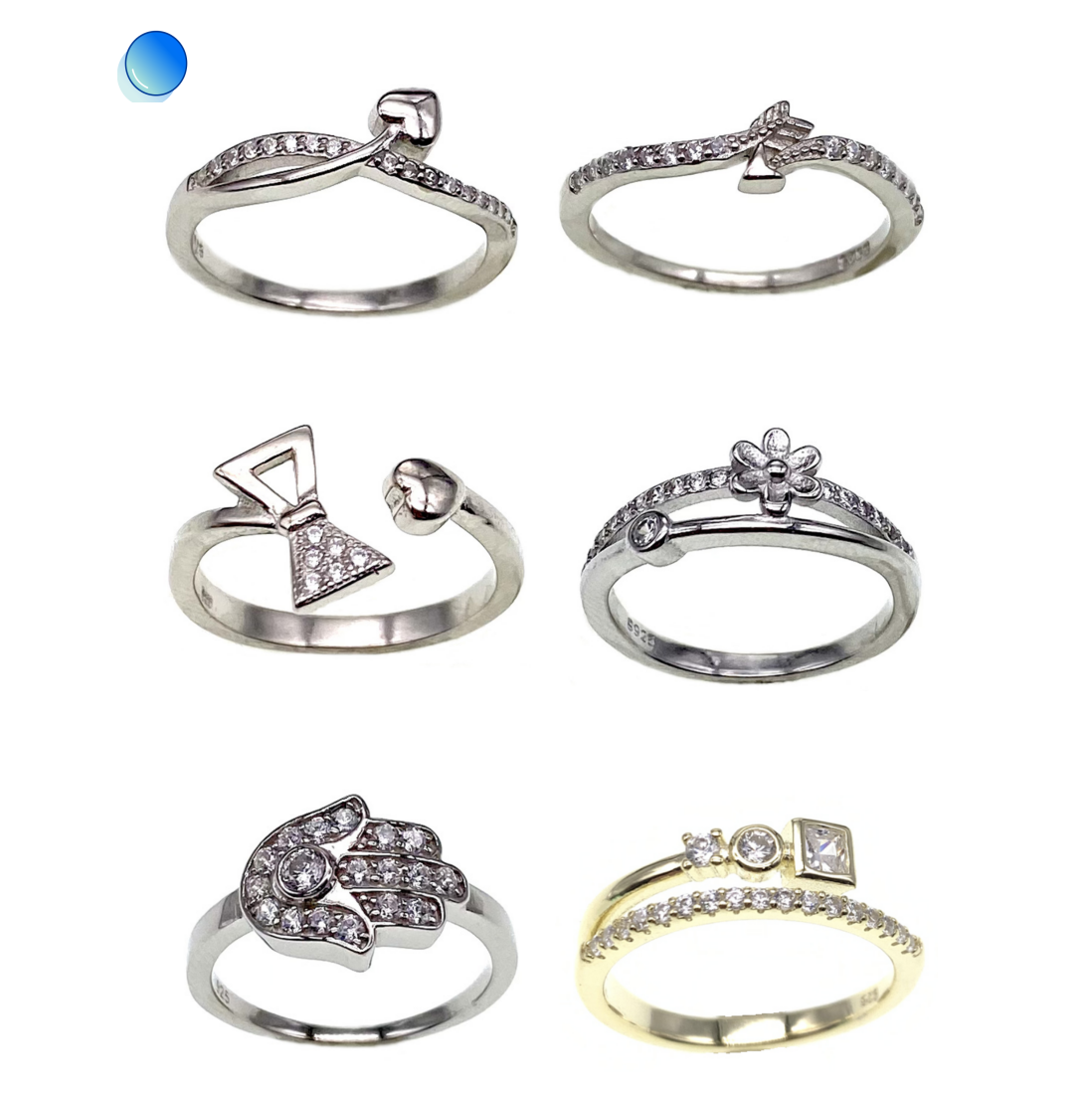 Heart ring,Bow tie ring