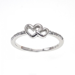Heart Ring, infinity ring,two heart ring,eye-shape ring for lady