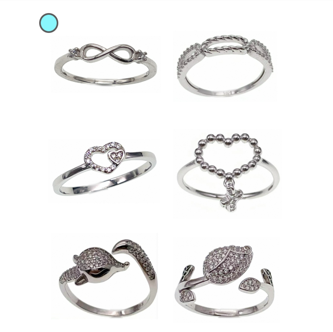 Heart Ring, infinity ring,flower ring