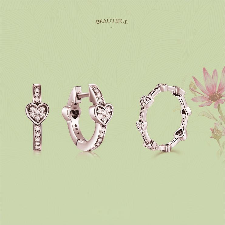 heart design earring and ring sets
