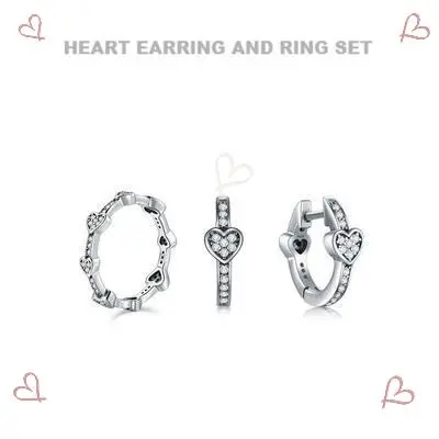 heart design earring and ring sets