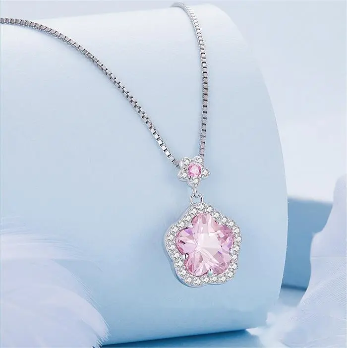 small flower necklace, flower earring and ring set