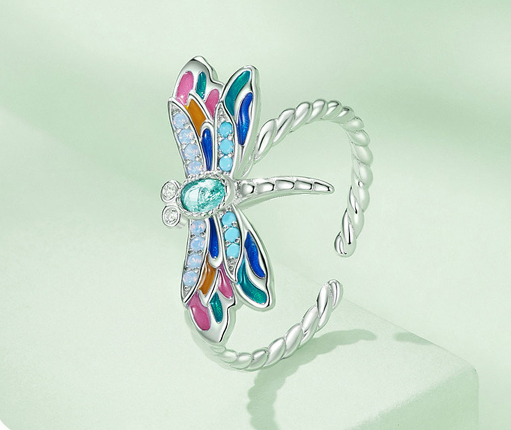 dragonfly bracelet, dragonfly ring set, dragonfly earring set