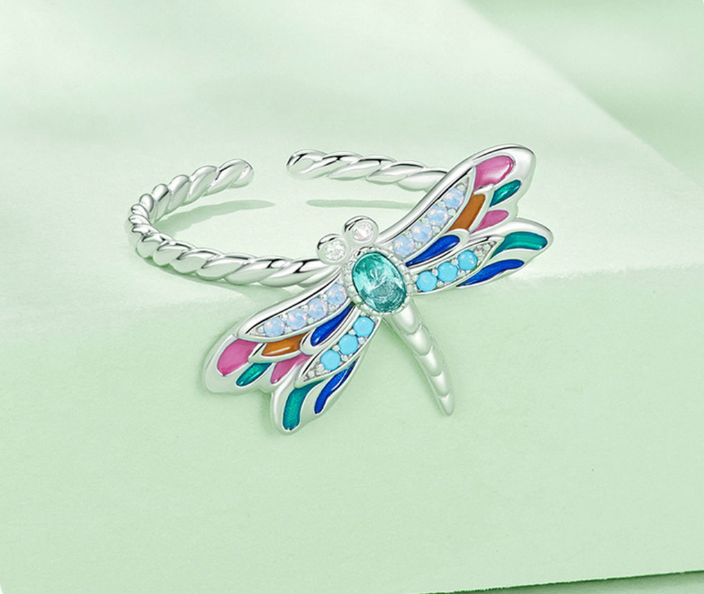 dragonfly bracelet, dragonfly ring set, dragonfly earring set