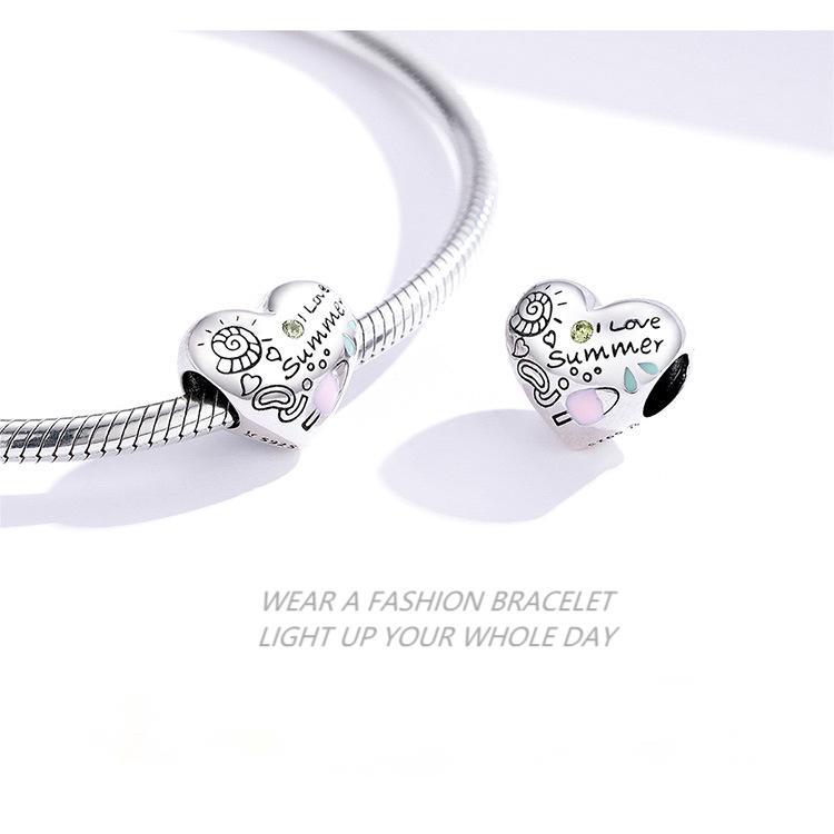 charms for summer,heart shape charm,bird bead