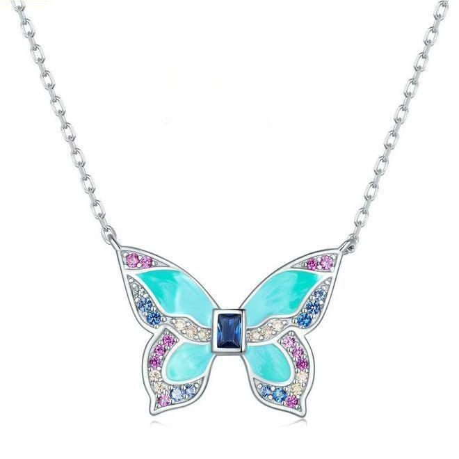 Butterfly stud Earrings and necklace set